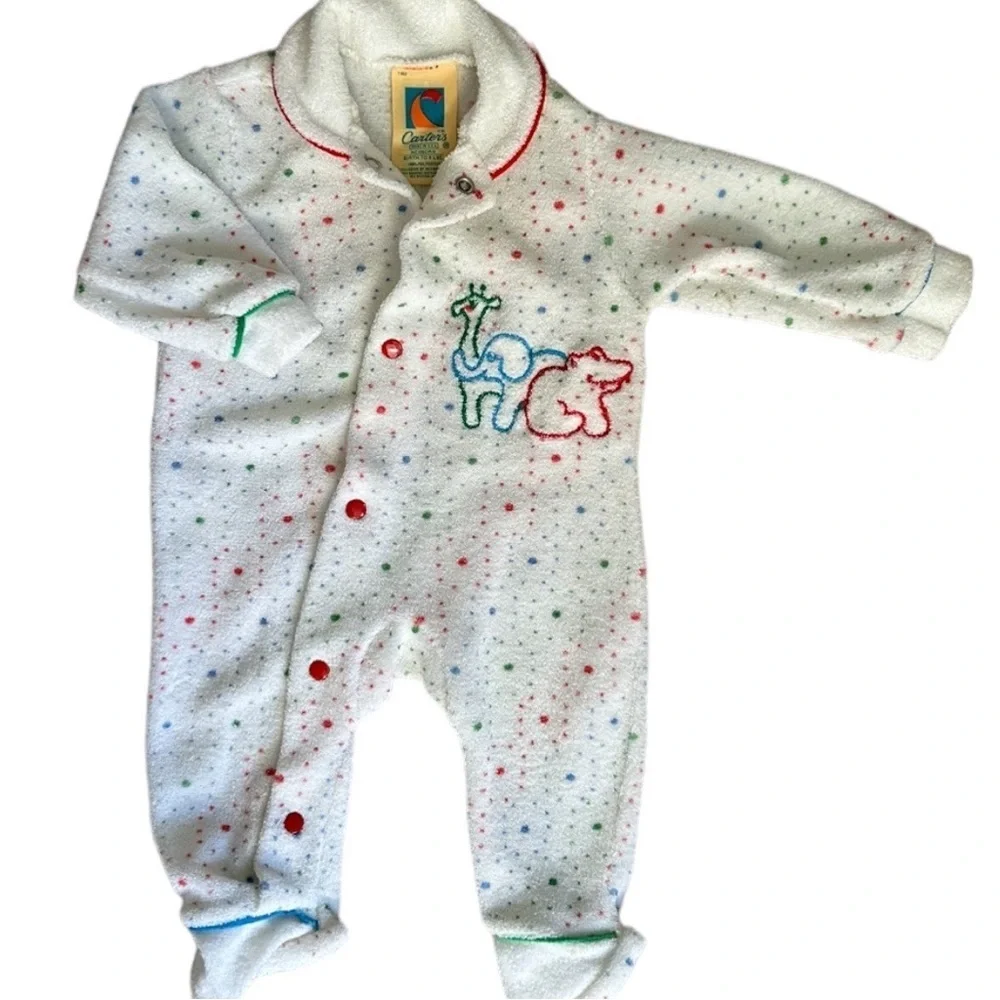 Vintage carters USA made Boy/GirlBaby Stretch Terry Sleeper Pajamas unisex